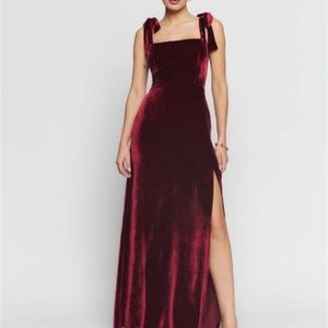 Reformation Westerly Velvet Dress - Chianti sz 4